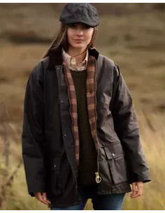 Walker & Hawkes Dame Oilskinsjakke brown 2