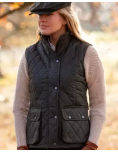 Walker & Hawkes Dame Oilskinsvest green 2