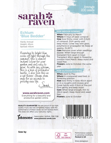 Sarah Raven Echium 'Blue Bedder' hos den engelske gartner shop