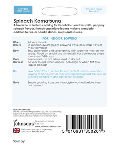 Johnsons Micro Greens Spinach hos den engelske gartner shop