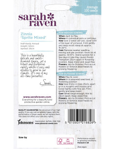Sarah Raven Zinnia 'Sprite Mixed' 2